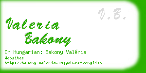 valeria bakony business card